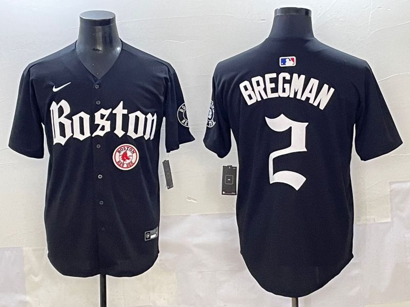 Men 2025 Boston Red Sox 2 Bregman Black Five generations Joint Name Nike MLB Jersey style 22